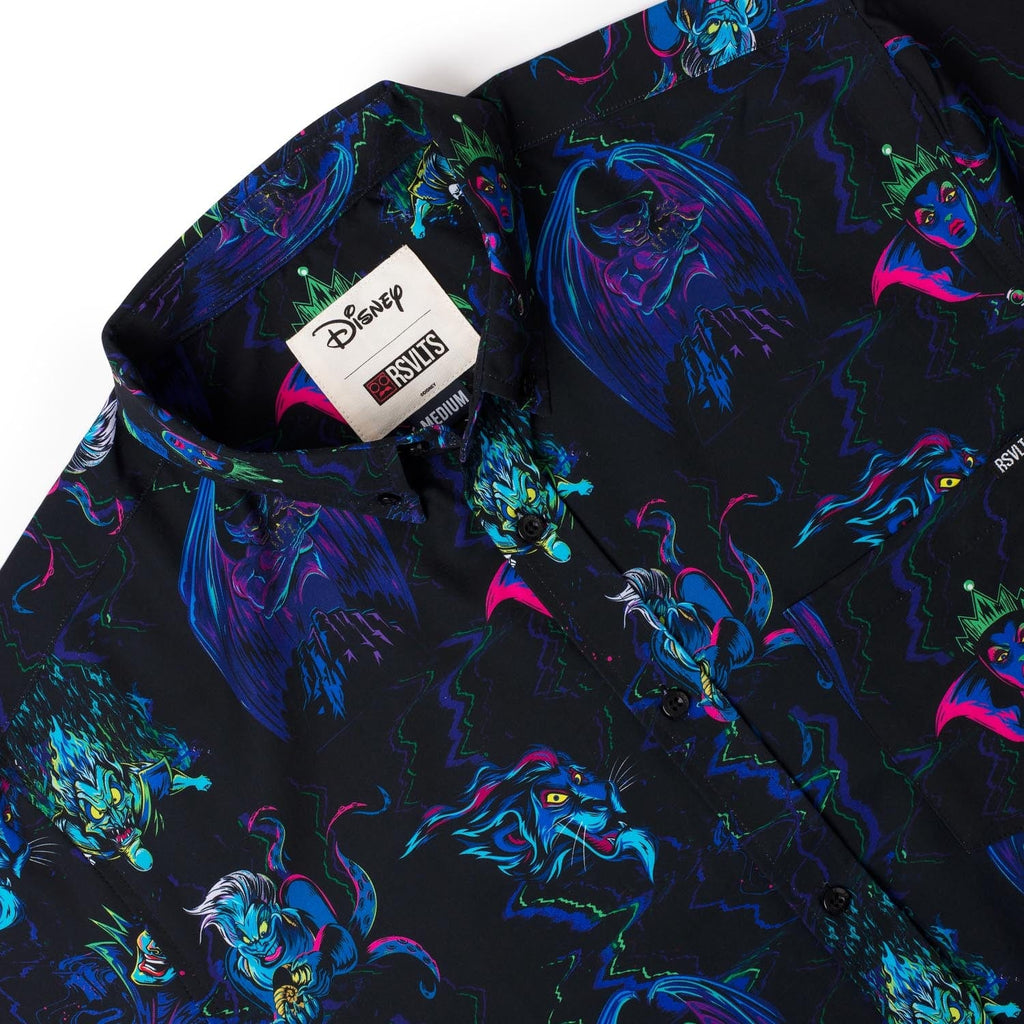 RSVLTS Neon Nightmare KUNUFLEX Short Sleeve Shirt in Black — detail 7