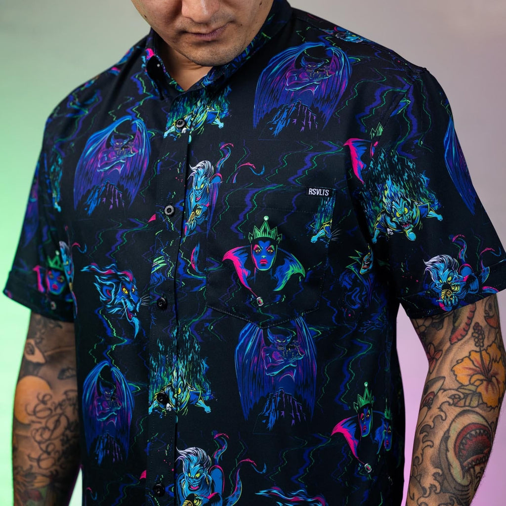 RSVLTS Neon Nightmare KUNUFLEX Short Sleeve Shirt in Black — detail 3