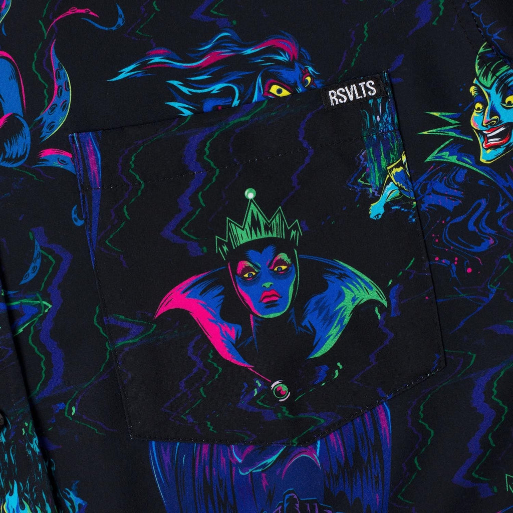RSVLTS Neon Nightmare KUNUFLEX Short Sleeve Shirt in Black — detail 6