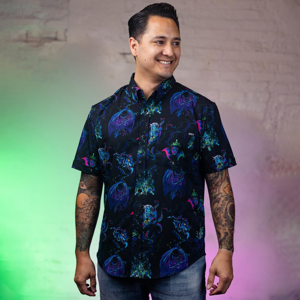 RSVLTS Neon Nightmare KUNUFLEX Short Sleeve Shirt in Black — detail 11