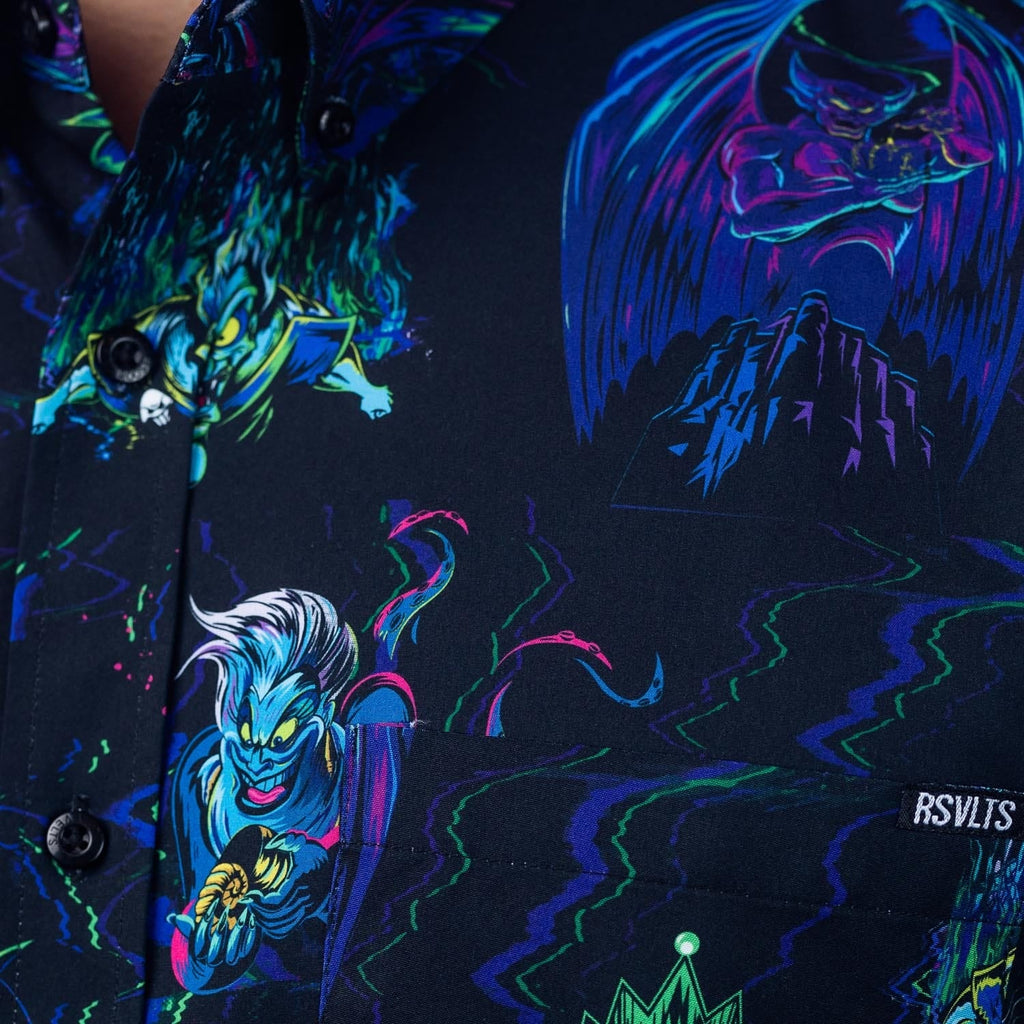 RSVLTS Neon Nightmare KUNUFLEX Short Sleeve Shirt in Black — detail 10