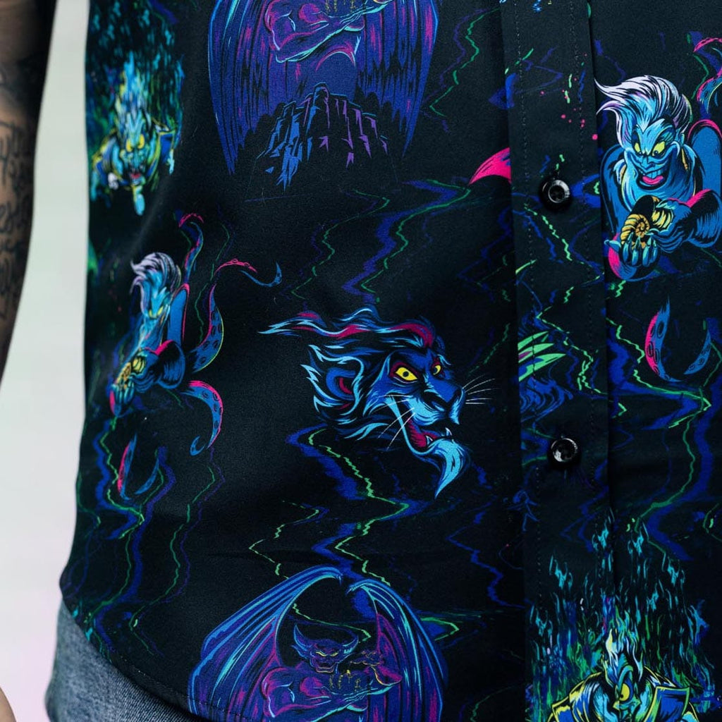 RSVLTS Neon Nightmare KUNUFLEX Short Sleeve Shirt in Black — detail 4