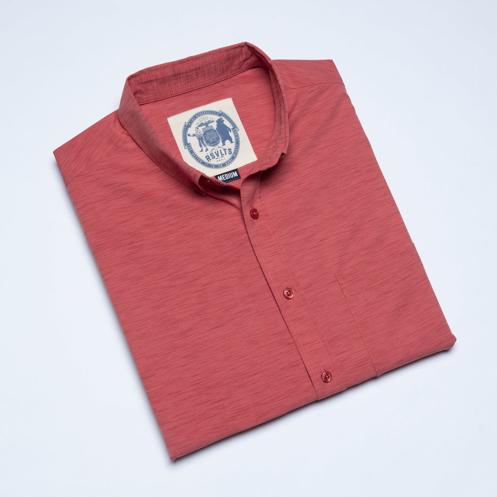 RSVLTS Spiced Coral KUNUFLEX Short Sleeve Shirt in Red — detail 13