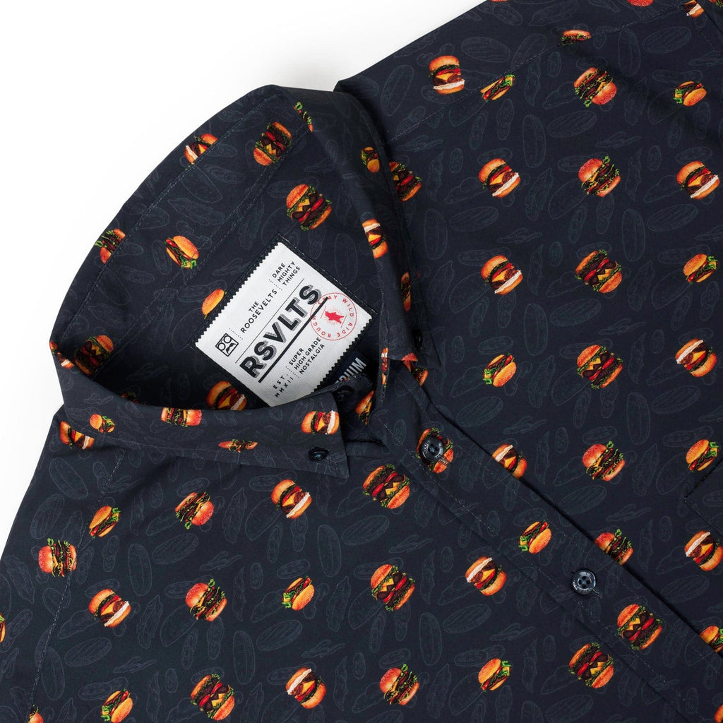 RSVLTS Burgers KUNUFLEX Short Sleeve Shirt in Blue — detail 5