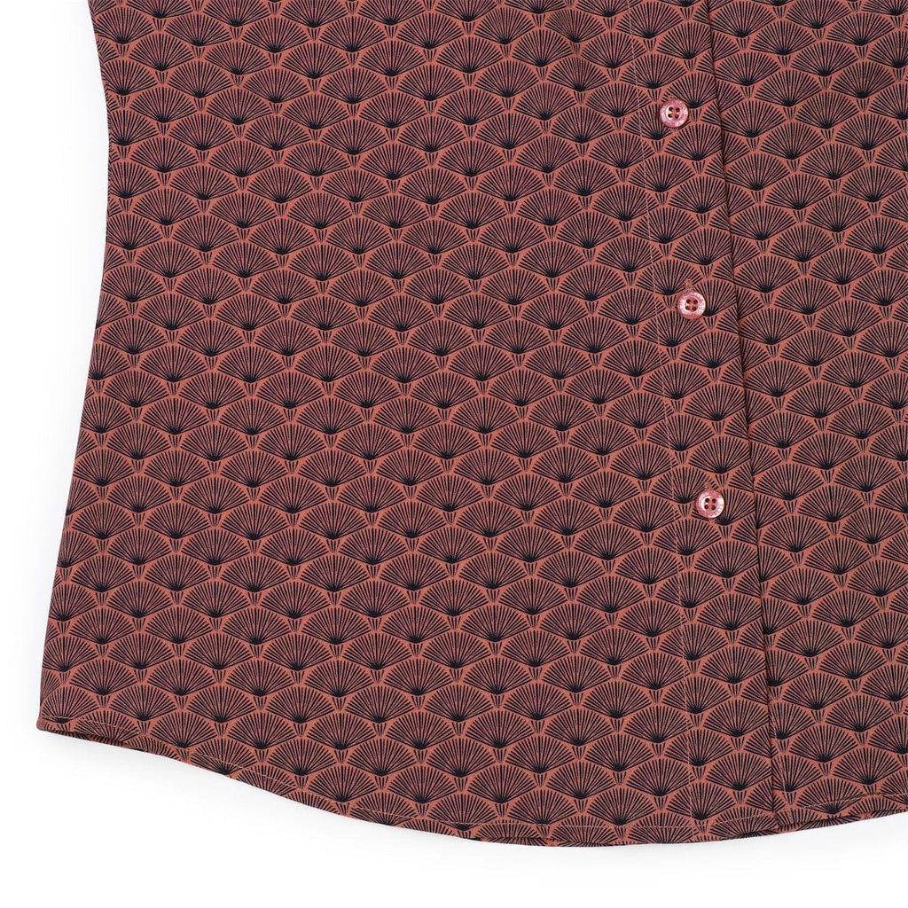 RSVLTS Array Women's KUNUFLEX Short Sleeve Shirt in Red — detail 5