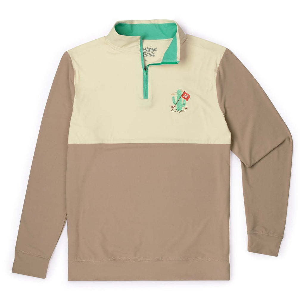 RSVLTS Zona Zip Quarter Zip in Brown — front view