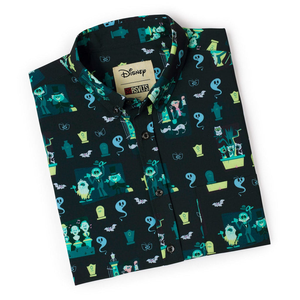 RSVLTS Grim Grinning Graveyard KUNUFLEX Short Sleeve Shirt in Black — detail 11