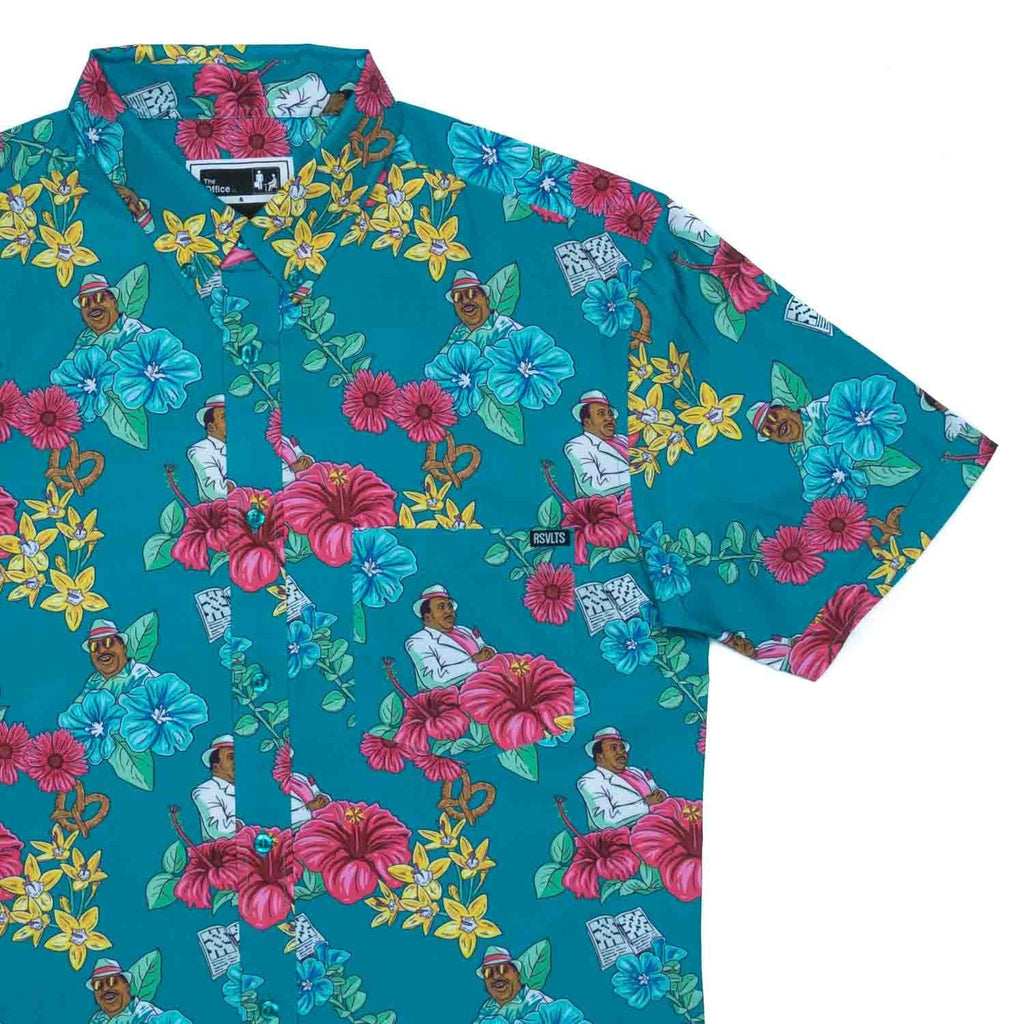 RSVLTS Florida Stanley KUNUFLEX Short Sleeve Shirt in Blue — front view
