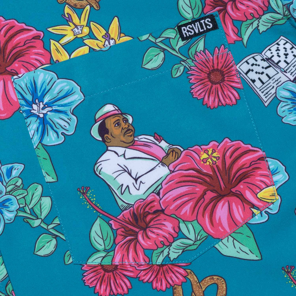 RSVLTS Florida Stanley KUNUFLEX Short Sleeve Shirt in Blue — detail 3