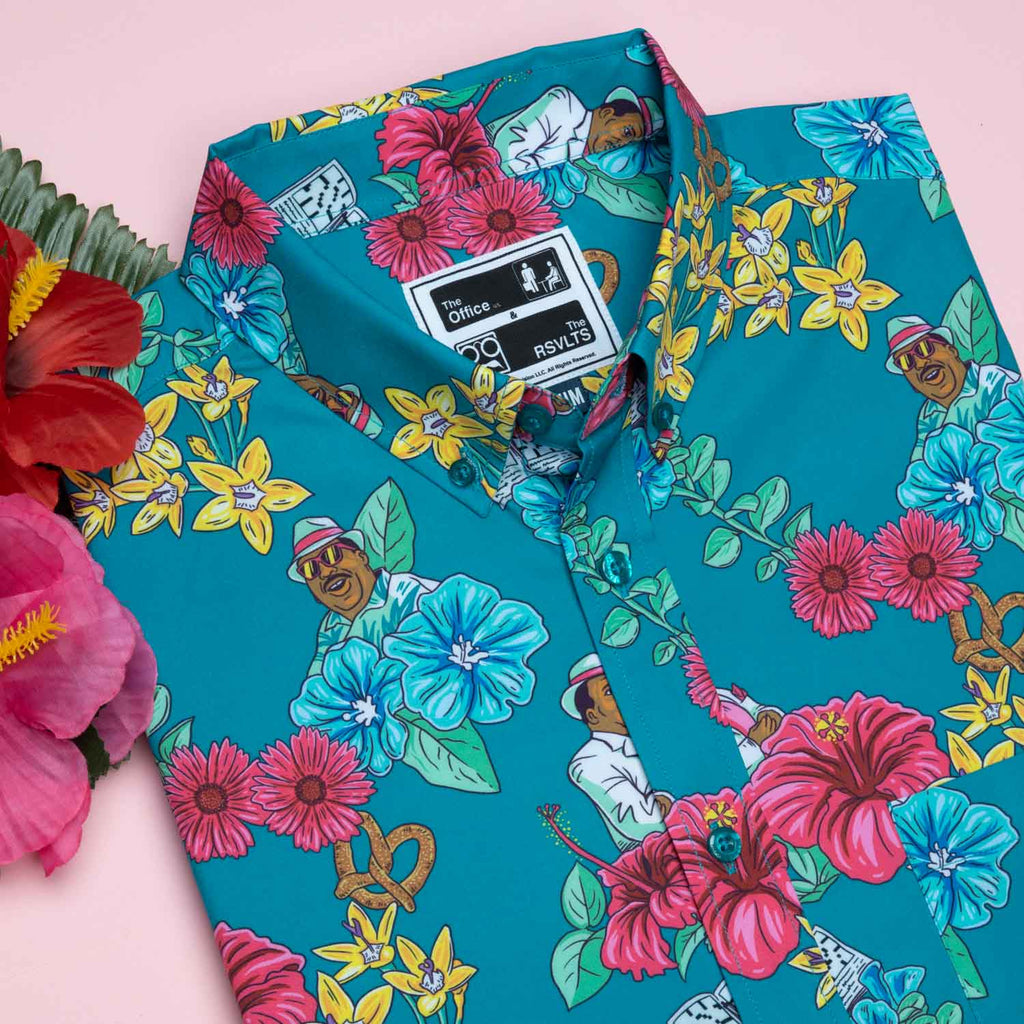 RSVLTS Florida Stanley KUNUFLEX Short Sleeve Shirt in Blue — detail 5