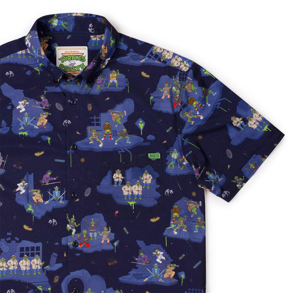 RSVLTS IncogNinja KUNUFLEX Short Sleeve Shirt in Blue — front view