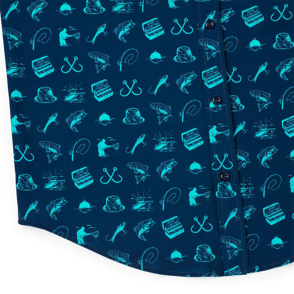 RSVLTS Playing Hooky KUNUFLEX Short Sleeve Shirt in Blue — detail 8
