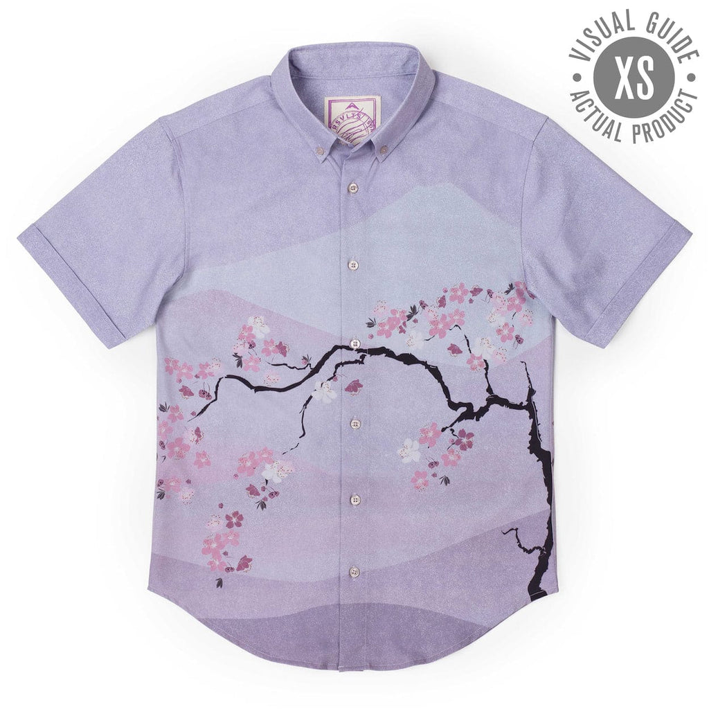 RSVLTS Tokyo In Bloom KUNUFLEX Short Sleeve Shirt in Purple — detail 7