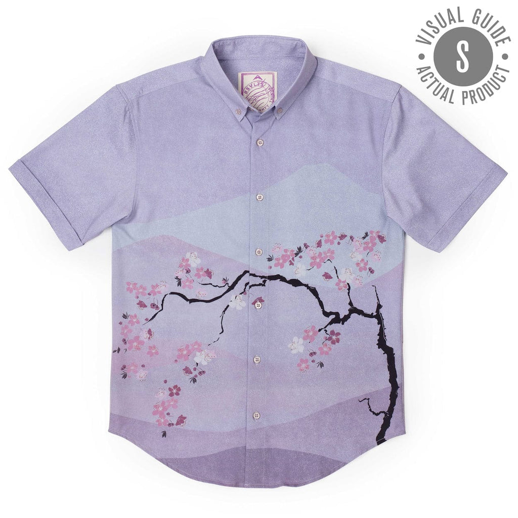 RSVLTS Tokyo In Bloom KUNUFLEX Short Sleeve Shirt in Purple — detail 8