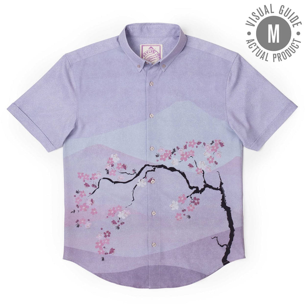 RSVLTS Tokyo In Bloom KUNUFLEX Short Sleeve Shirt in Purple — detail 9