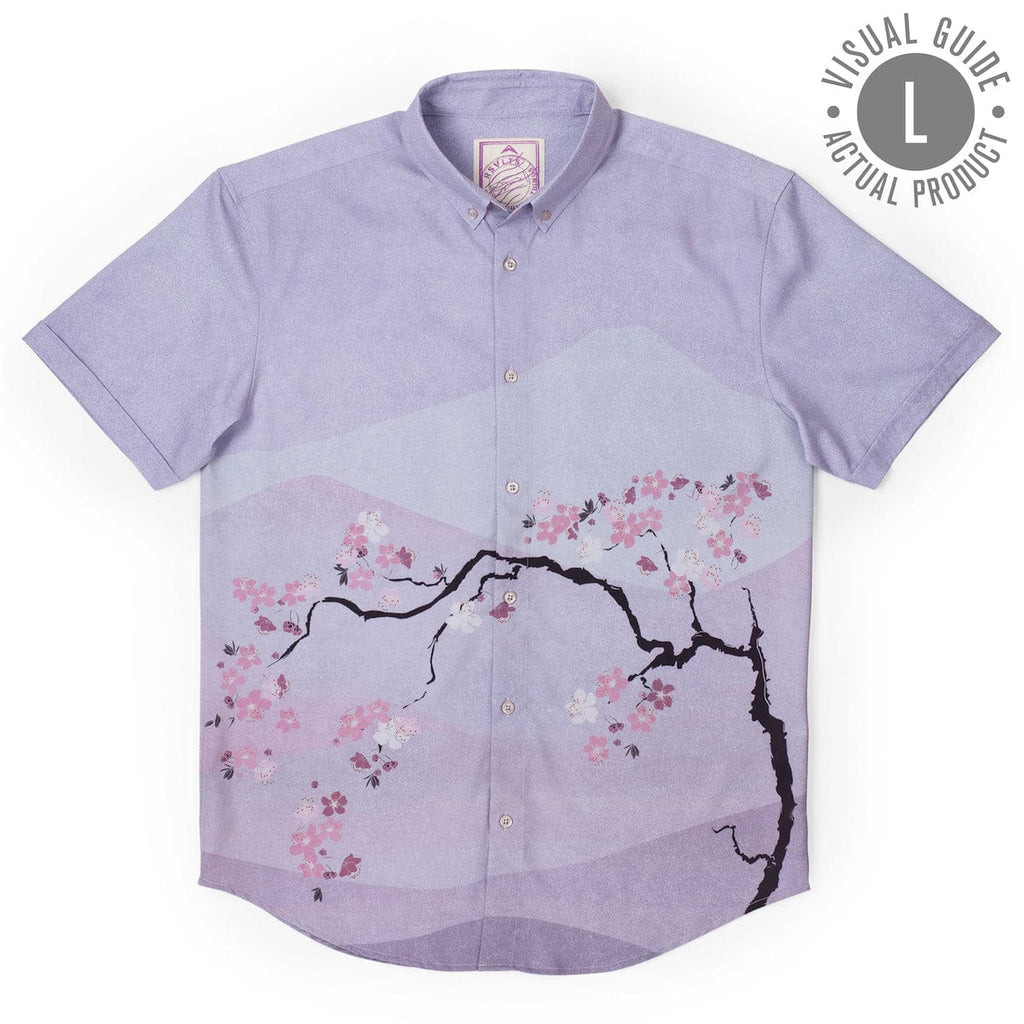 RSVLTS Tokyo In Bloom KUNUFLEX Short Sleeve Shirt in Purple — detail 10