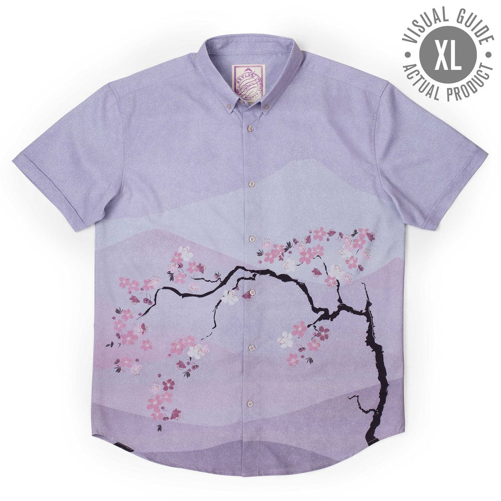 RSVLTS Tokyo In Bloom KUNUFLEX Short Sleeve Shirt in Purple — detail 11