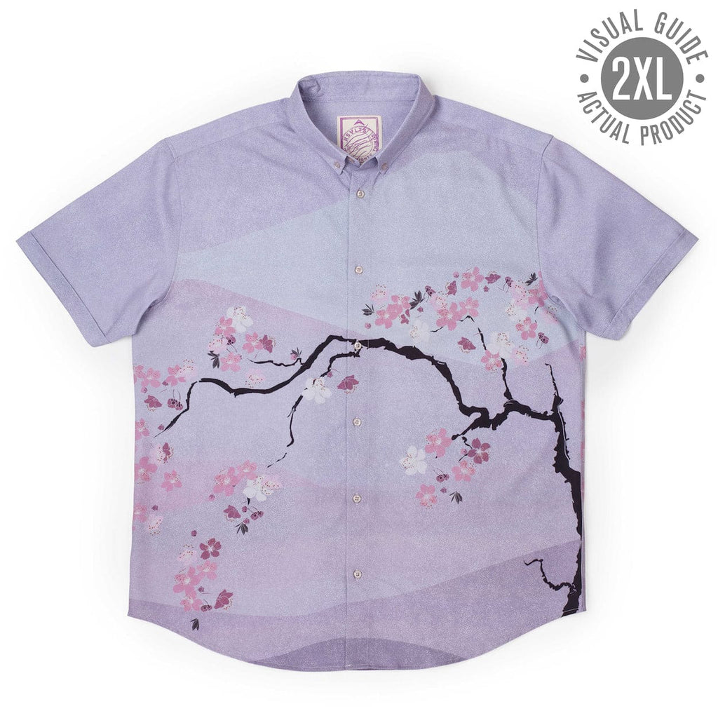 RSVLTS Tokyo In Bloom KUNUFLEX Short Sleeve Shirt in Purple — detail 12