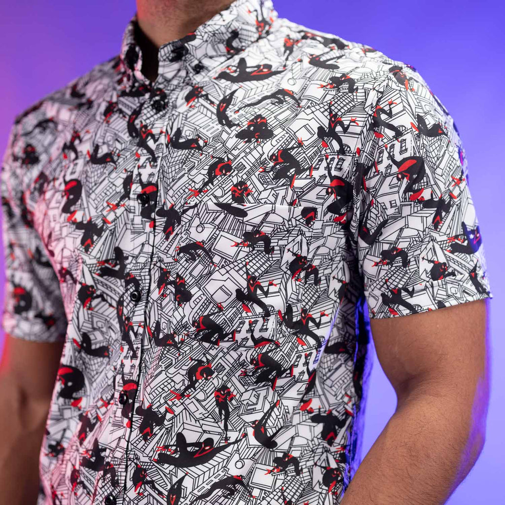 RSVLTS City Slinger KUNUFLEX Short Sleeve Shirt in Black — detail 6