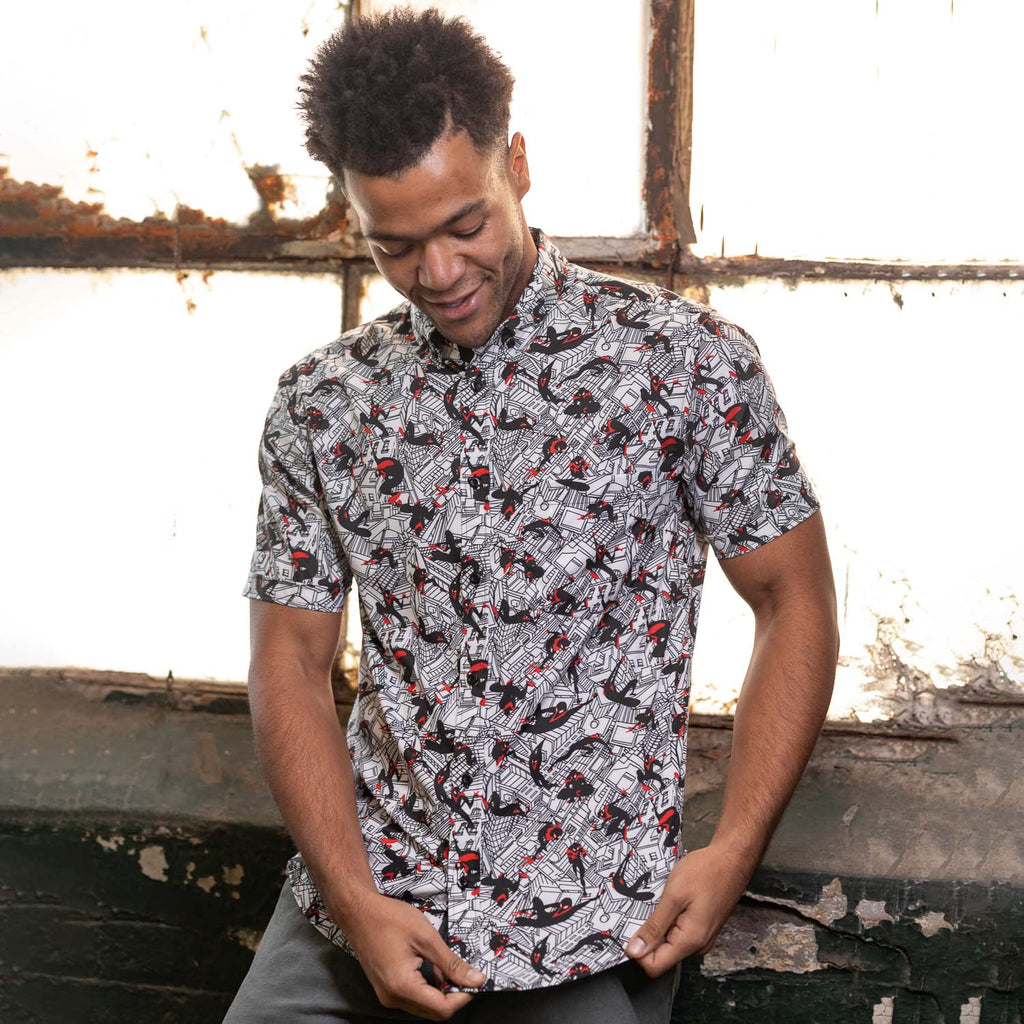 RSVLTS City Slinger KUNUFLEX Short Sleeve Shirt in Black — detail 8