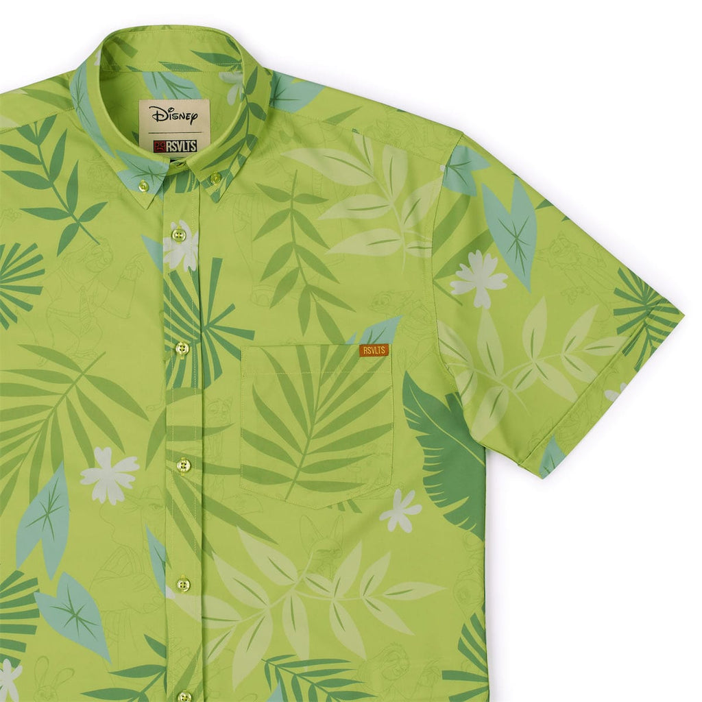 RSVLTS The Wilde Side KUNUFLEX Short Sleeve Shirt in Green — front view