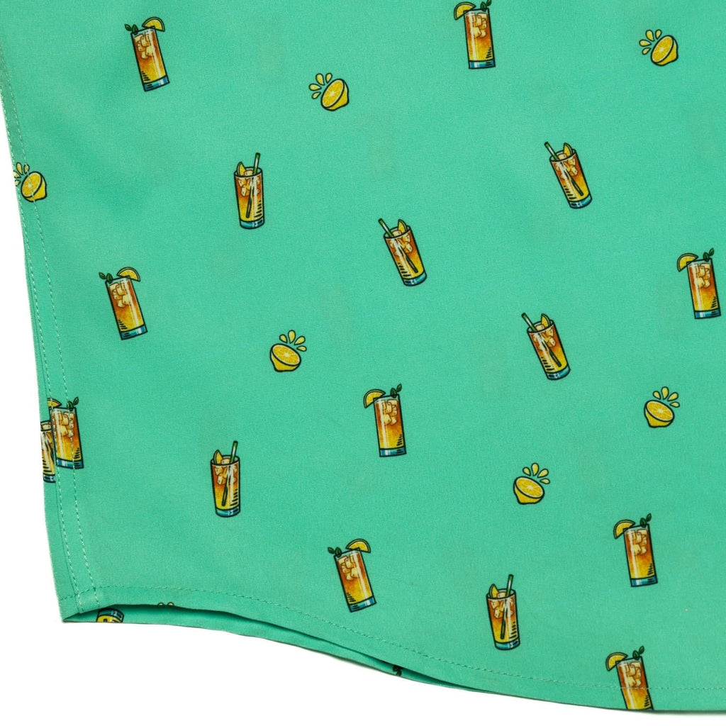 RSVLTS Palms Away KUNUFLEX Short Sleeve Shirt in Blue — detail 6