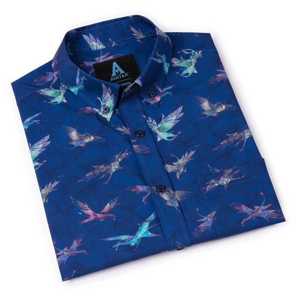 RSVLTS Soaring Banshees KUNUFLEX Short Sleeve Shirt in Blue — detail 9