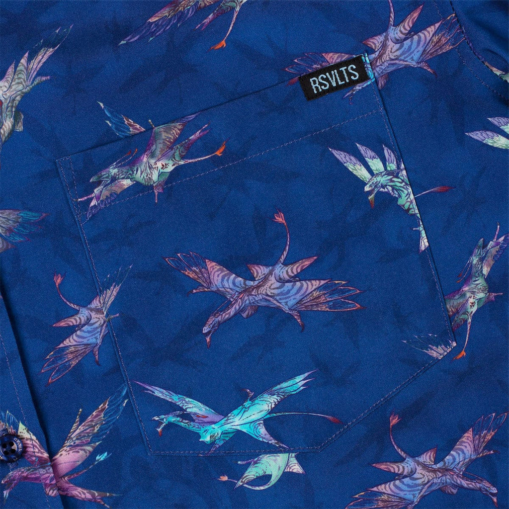 RSVLTS Soaring Banshees KUNUFLEX Short Sleeve Shirt in Blue — detail 4