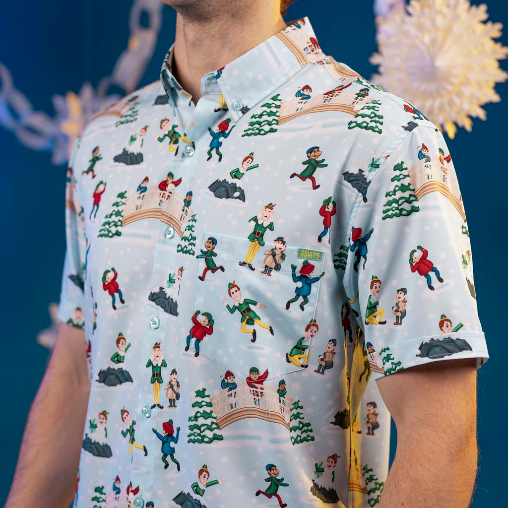 RSVLTS We Can Take ‘Em KUNUFLEX Short Sleeve Shirt in Blue — detail 4