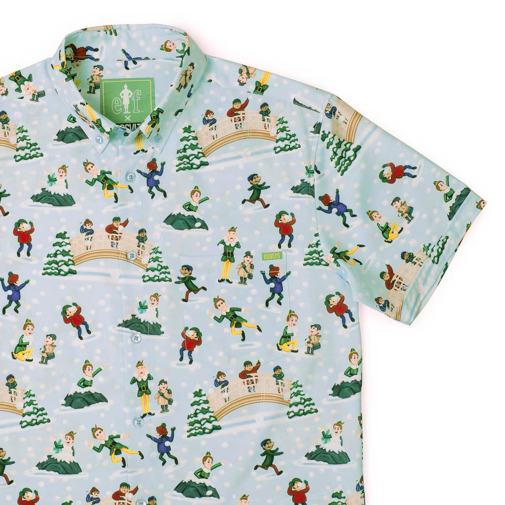 RSVLTS We Can Take ‘Em KUNUFLEX Short Sleeve Shirt in Blue — front view