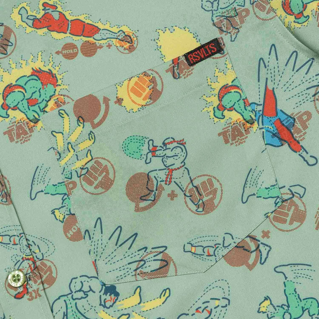 RSVLTS Super Combos KUNUFLEX Short Sleeve Shirt in Green — detail 6