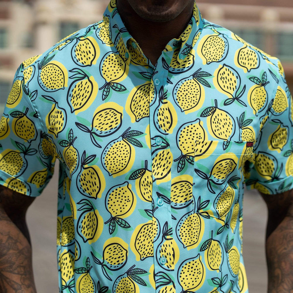 RSVLTS Lemonchillo KUNUFLEX Short Sleeve Shirt in Blue — detail 4