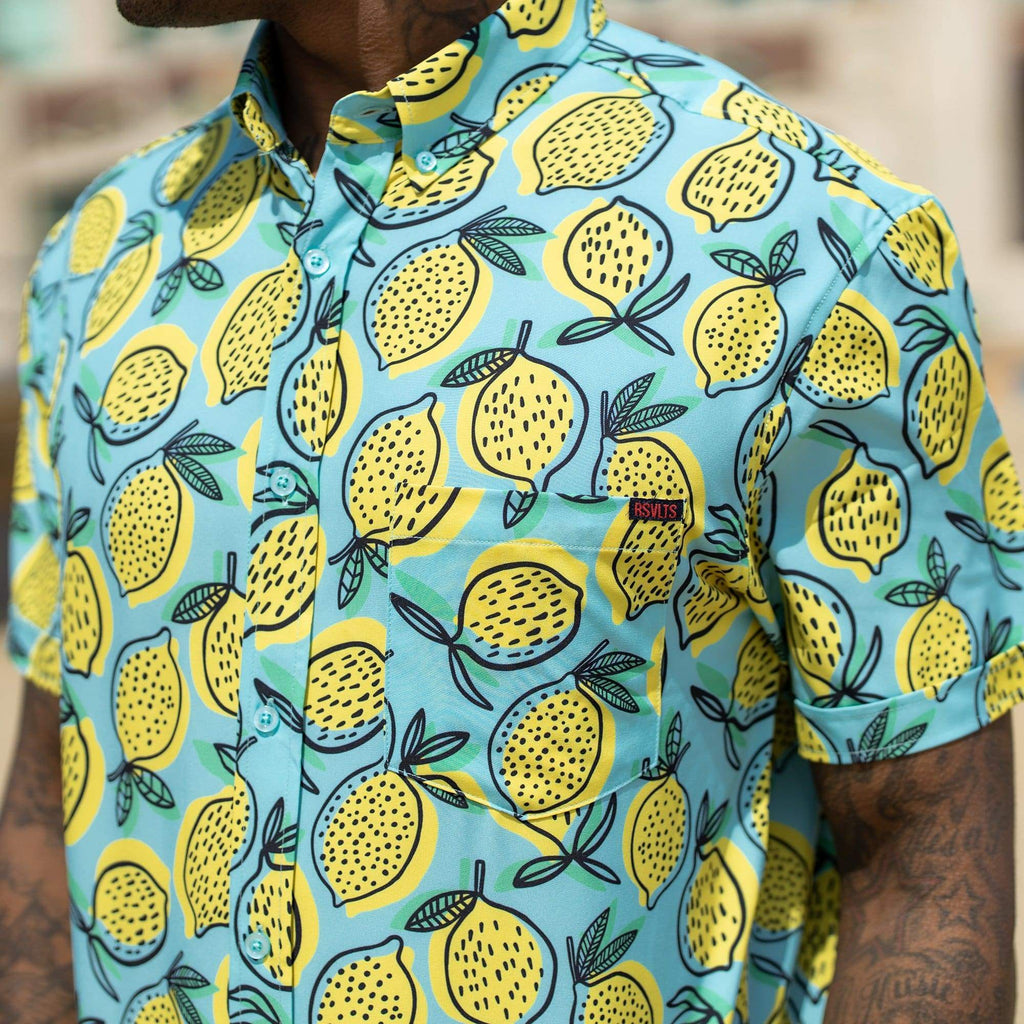 RSVLTS Lemonchillo KUNUFLEX Short Sleeve Shirt in Blue — detail 7