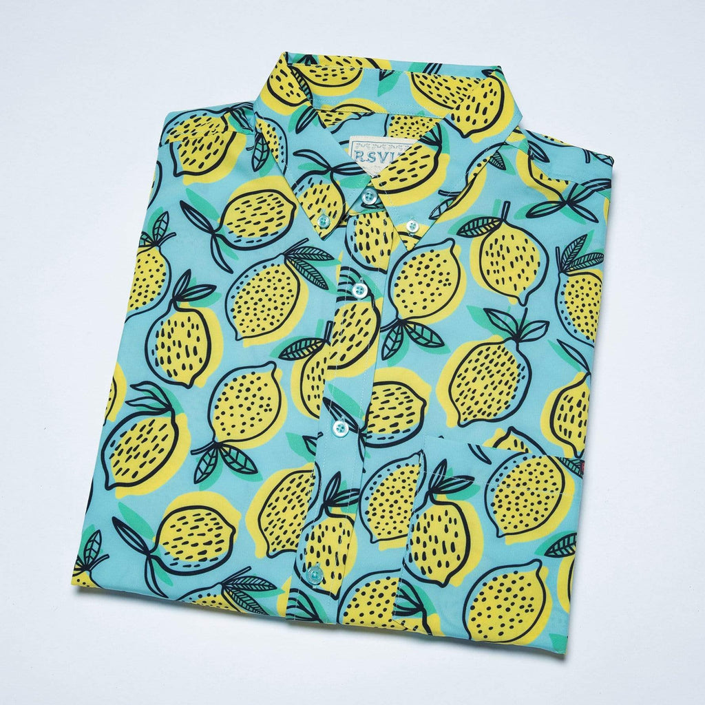 RSVLTS Lemonchillo KUNUFLEX Short Sleeve Shirt in Blue — detail 3