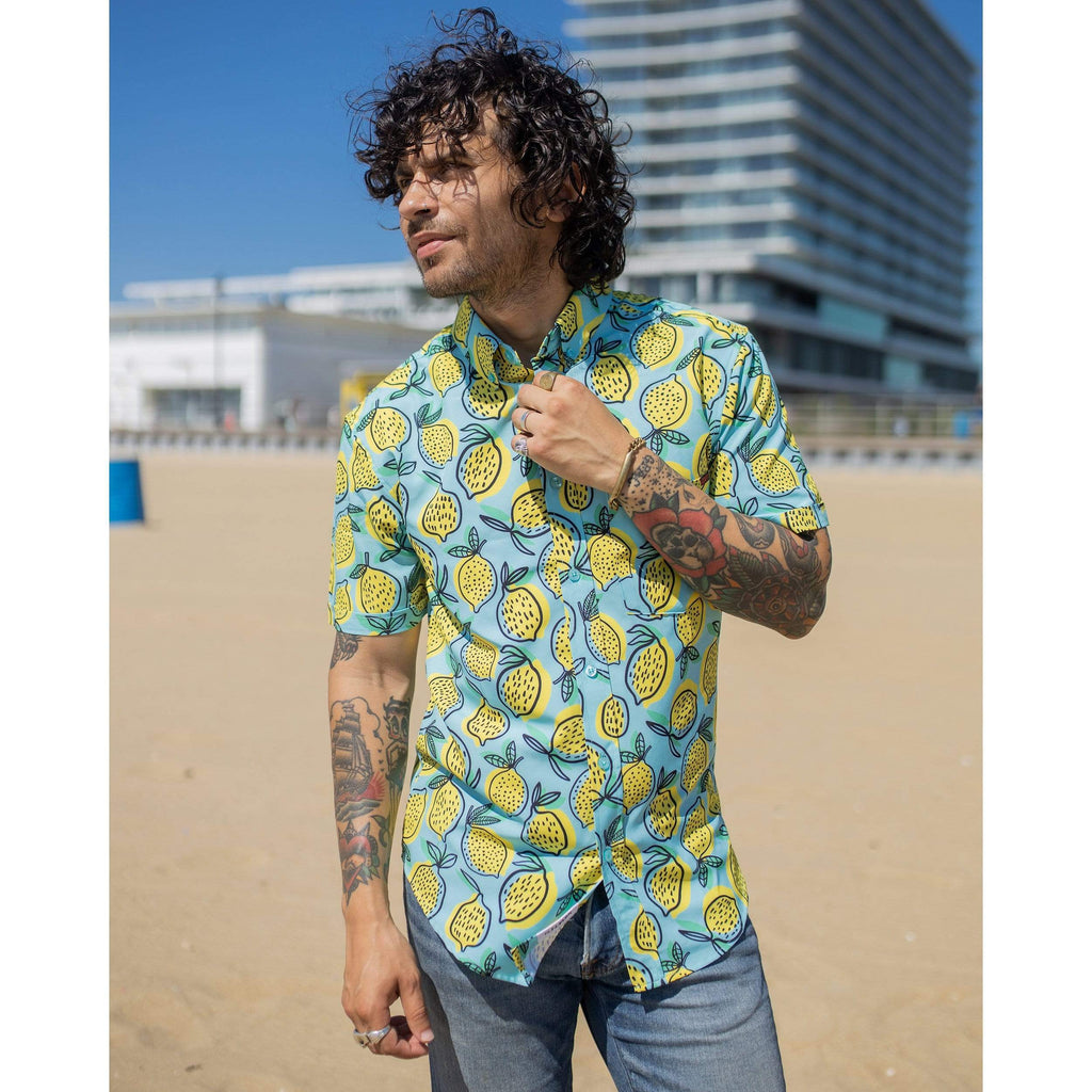RSVLTS Lemonchillo KUNUFLEX Short Sleeve Shirt in Blue — detail 5