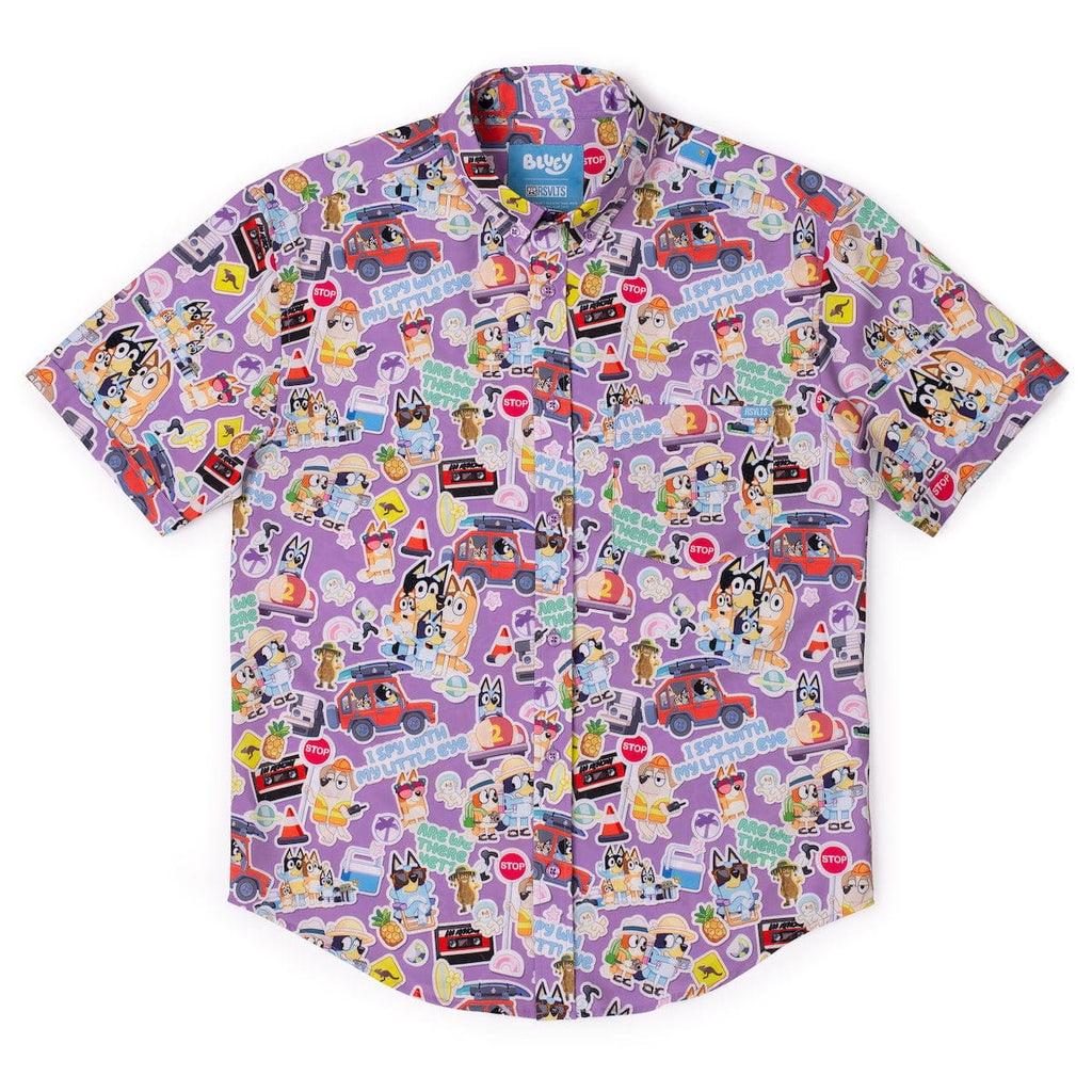 RSVLTS Let's Motor KUNUFLEX Short Sleeve Shirt in Purple — detail 5