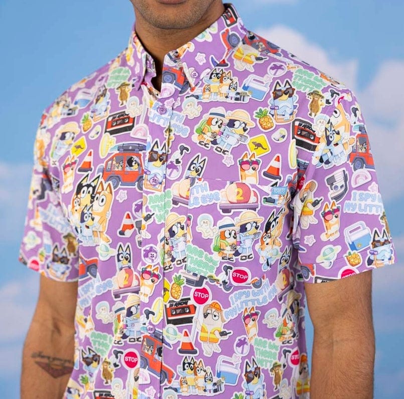 RSVLTS Let's Motor KUNUFLEX Short Sleeve Shirt in Purple — detail 2