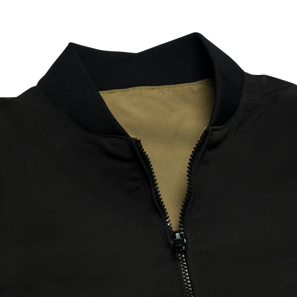 RSVLTS The Teddy Bomber Reversible Bomber Jacket in Black — detail 7