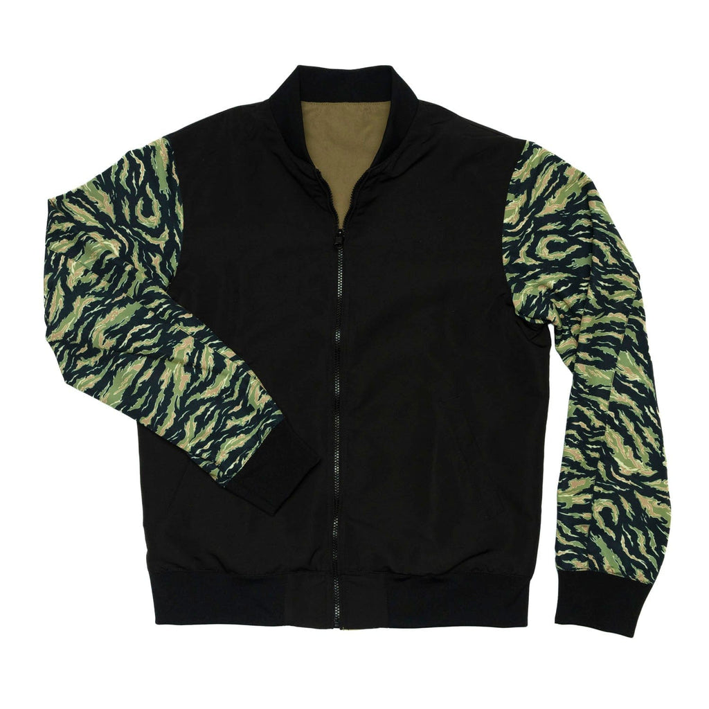 RSVLTS The Teddy Bomber Reversible Bomber Jacket in Black — detail 10