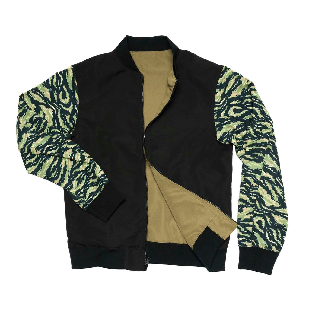 RSVLTS The Teddy Bomber Reversible Bomber Jacket in Black — detail 5
