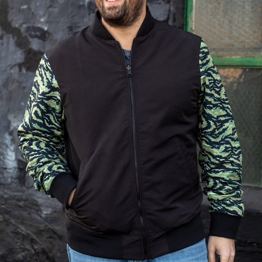 RSVLTS The Teddy Bomber Reversible Bomber Jacket in Black — detail 6