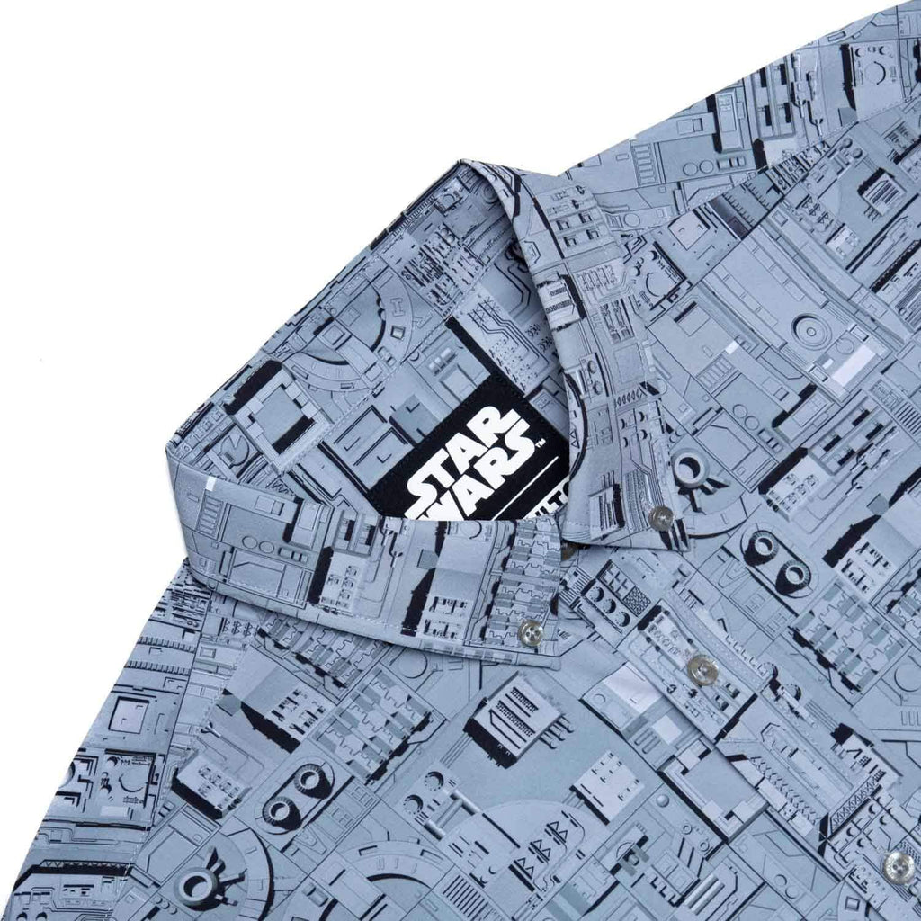 RSVLTS That’s No Moon KUNUFLEX Short Sleeve Shirt in Gray — detail 6