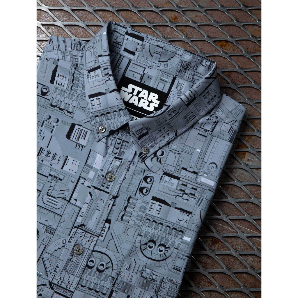 RSVLTS That’s No Moon KUNUFLEX Short Sleeve Shirt in Gray — detail 8