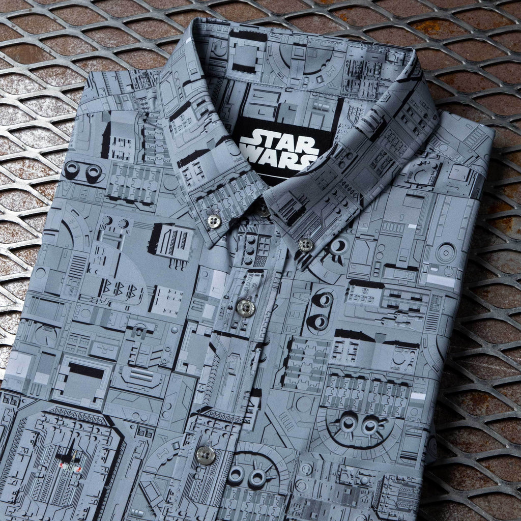 RSVLTS That’s No Moon KUNUFLEX Short Sleeve Shirt in Gray — detail 4