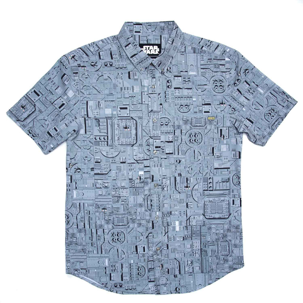 RSVLTS That’s No Moon KUNUFLEX Short Sleeve Shirt in Gray — detail 2