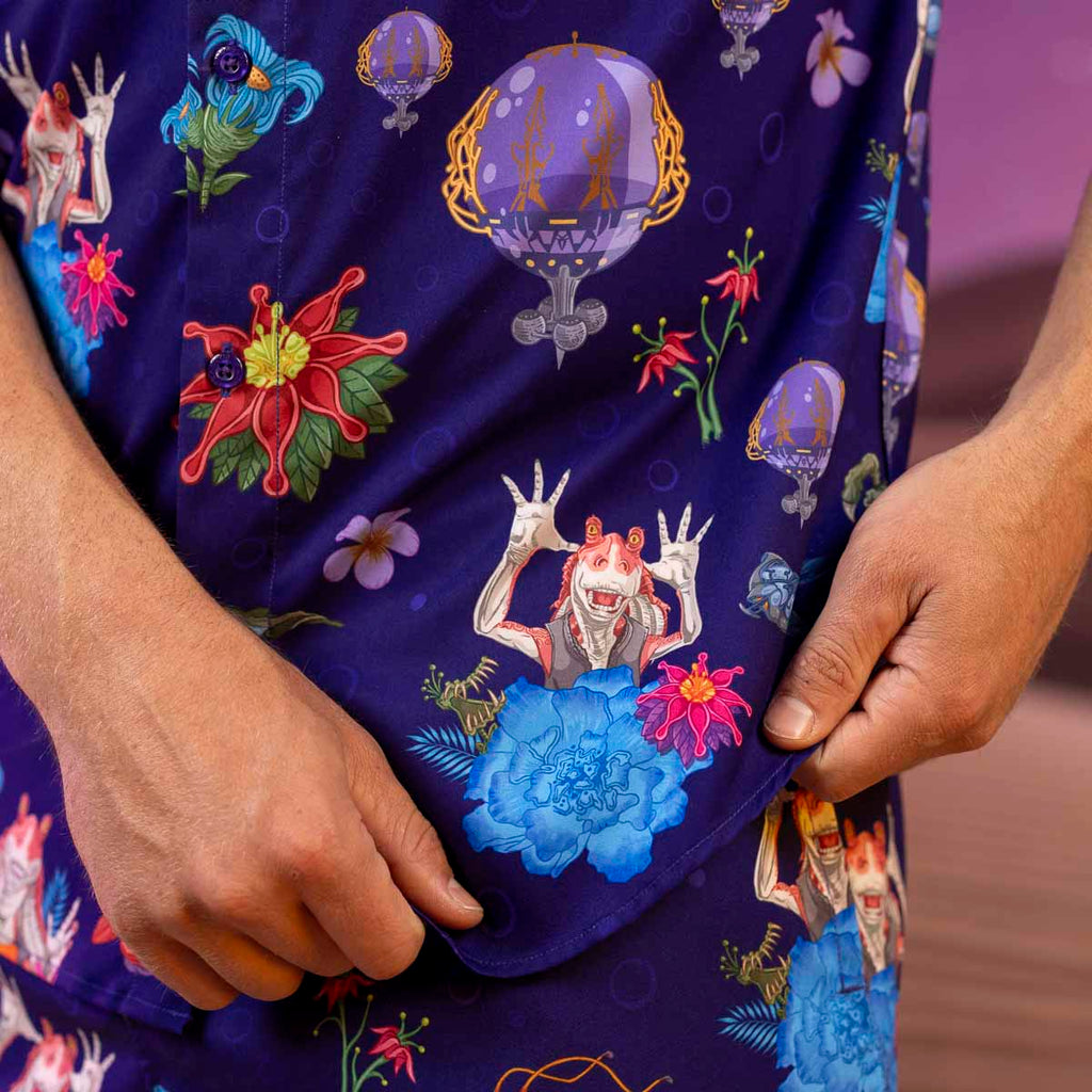 RSVLTS Gungan Style KUNUFLEX Short Sleeve Shirt in Blue — detail 7