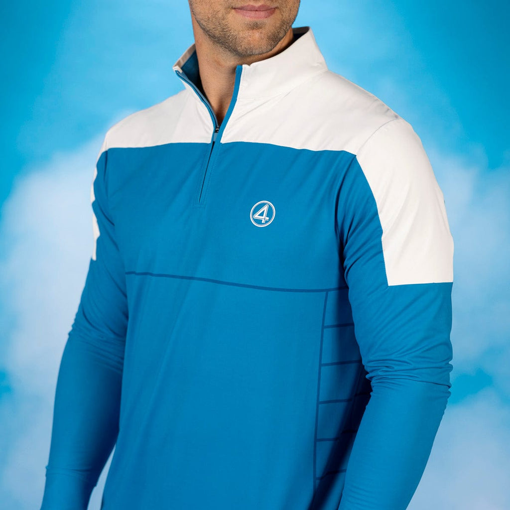 RSVLTS Fantasti-Zip Quarter Zip in Blue — detail 4