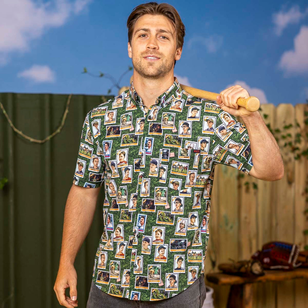 RSVLTS Starting Nine KUNUFLEX Short Sleeve Shirt in Green — detail 5