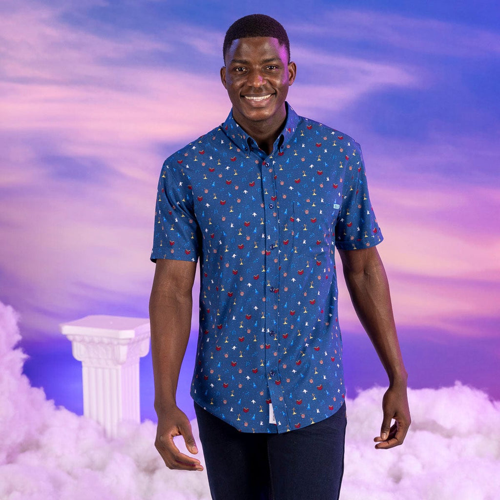 RSVLTS Lil Sorcery KUNUFLEX Short Sleeve Shirt in Blue — detail 7
