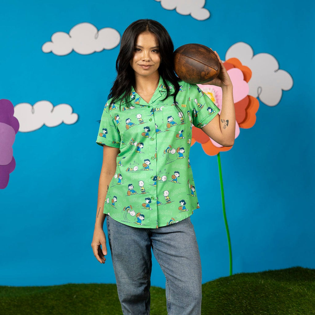RSVLTS AAUGH! Women's KUNUFLEX Short Sleeve Shirt in Green — front view